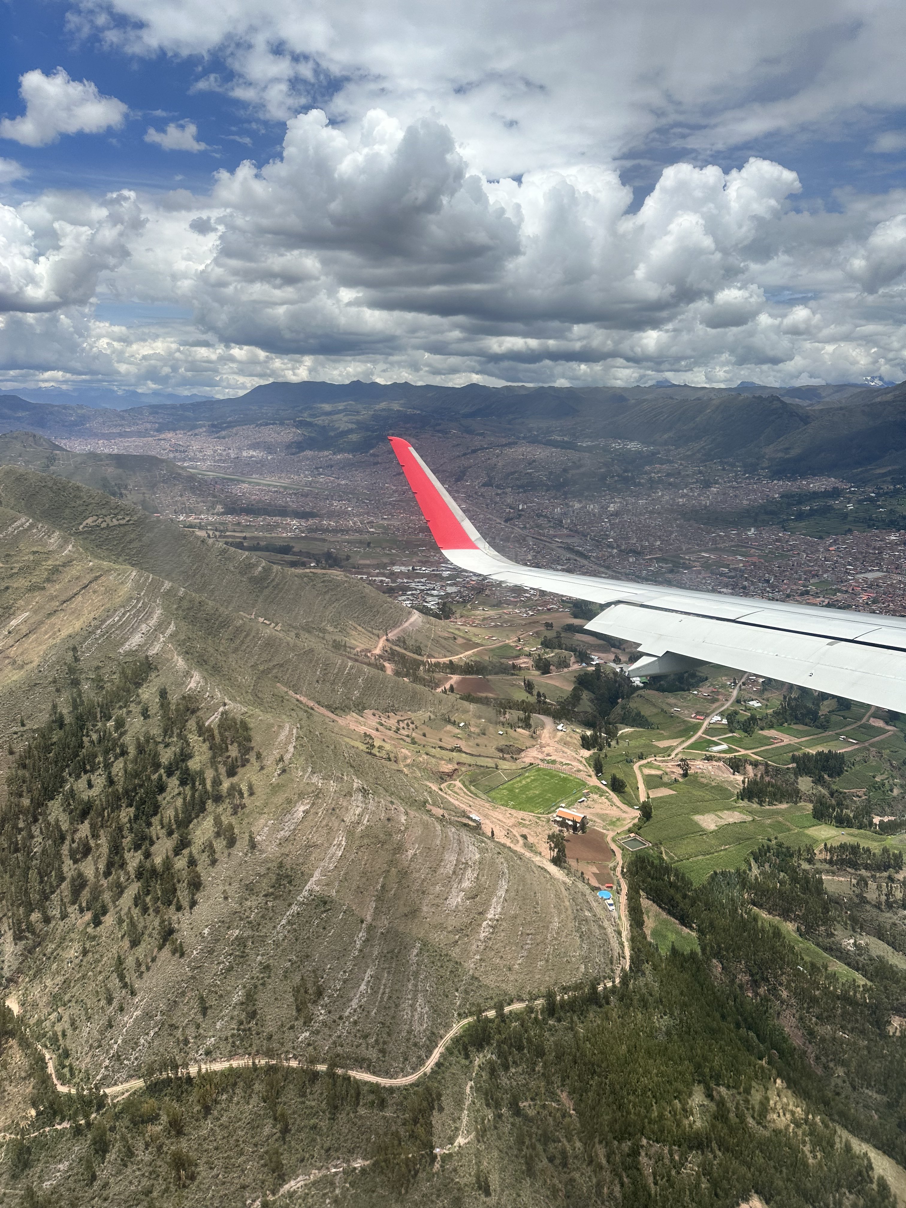 Approach into Cusco Peru over the Andes